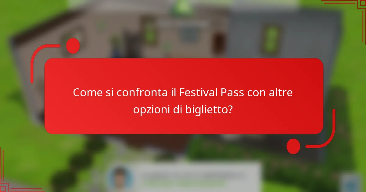 Come si confronta il Festival Pass con altre opzioni di biglietto?