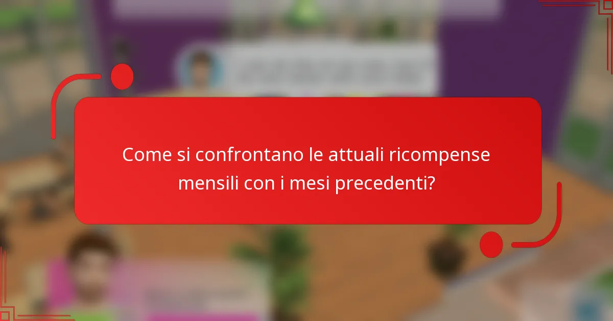 Come si confrontano le attuali ricompense mensili con i mesi precedenti?